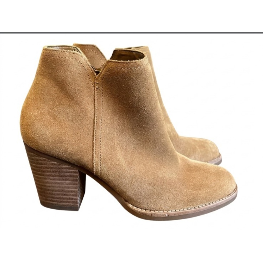 Gianni Bini Tamie Suede Heel Ankle Boot Brown‎ 7.5M Boho Western Indie Festival